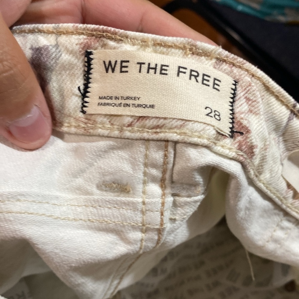 Free People Good Luck Barrel Jeans Bow Leg Baggy Cat Kitten AOP All Over Print - Picture 9 of 10